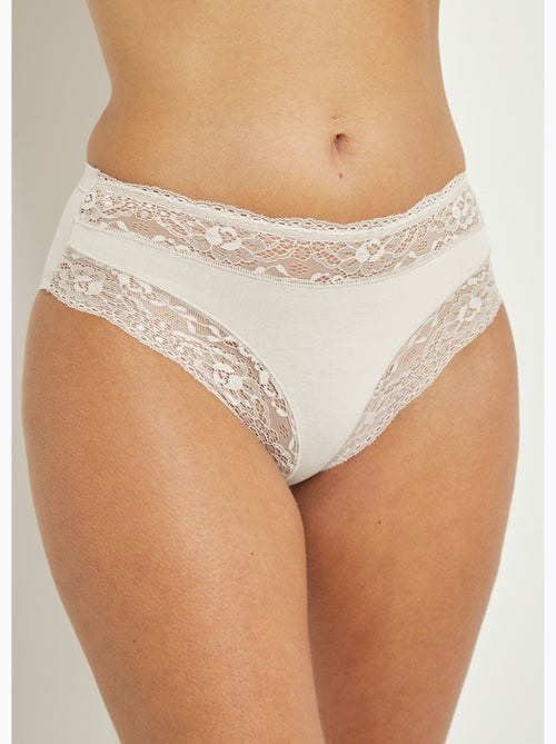 Culottes coton et empiècements dentelle - AFIBEL - Kiabi