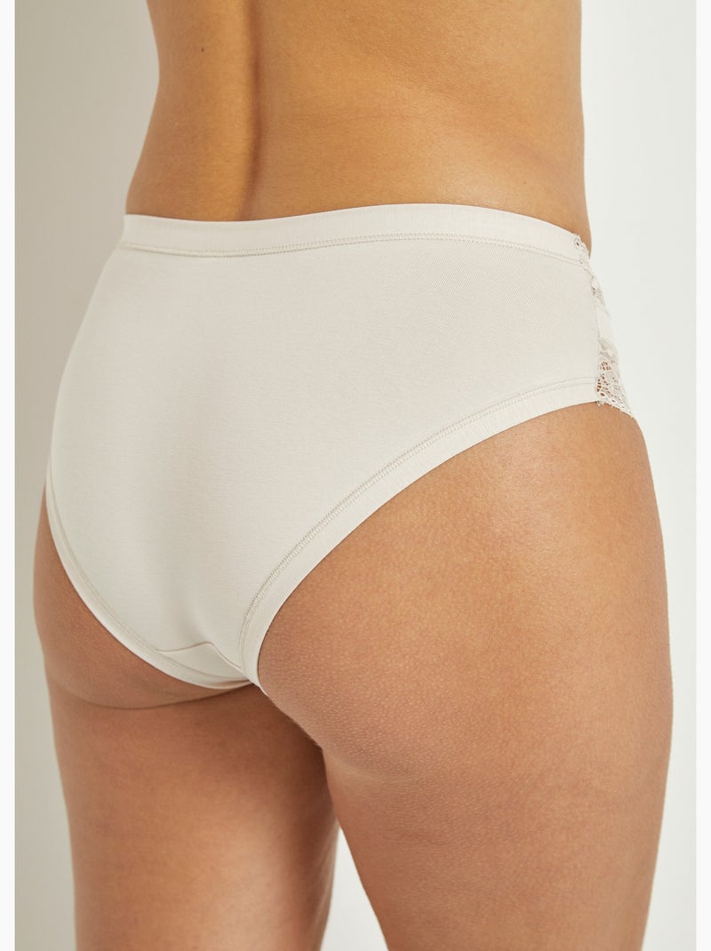 Culottes coton et empiècements dentelle - AFIBEL Sable - Kiabi
