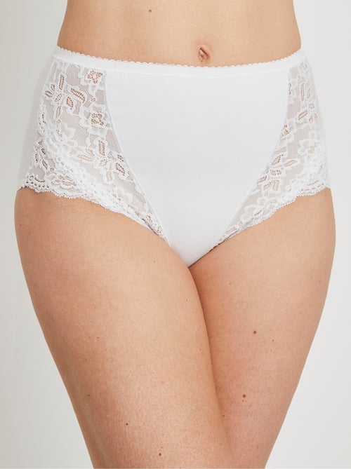 Culottes couvrantes dentelle - lot de 2 - Afibel - Kiabi