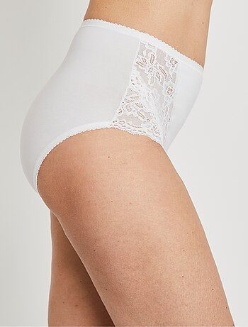 Culottes couvrantes dentelle - lot de 2