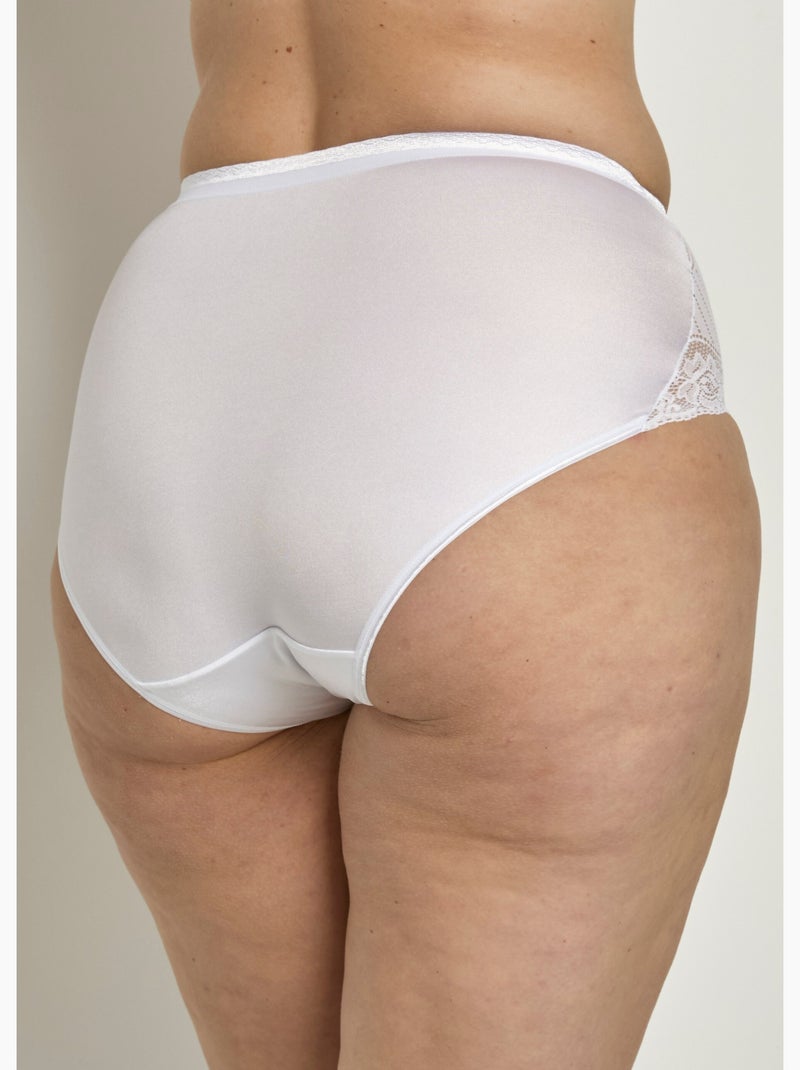 Culottes couvrantes dentelle taille haute Blanc - Kiabi