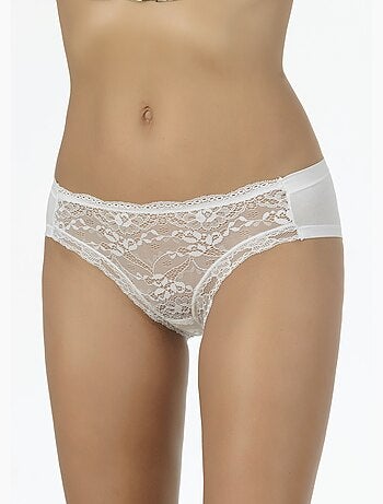Culottes devant dentelle et coton