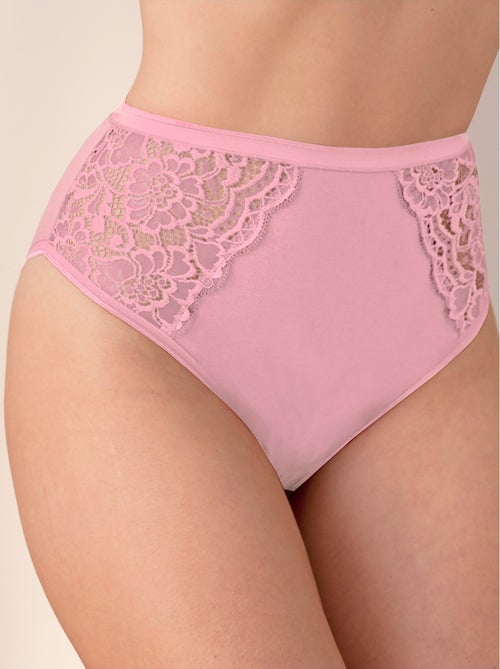 Culottes empiècements dentelle taille haute - Kiabi