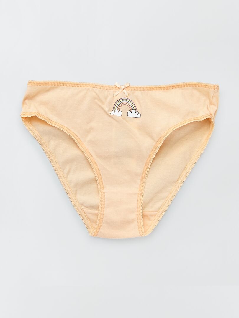 Culottes en jersey avec nœud fantaisie - Lot de 4 Orange/bleu - Kiabi
