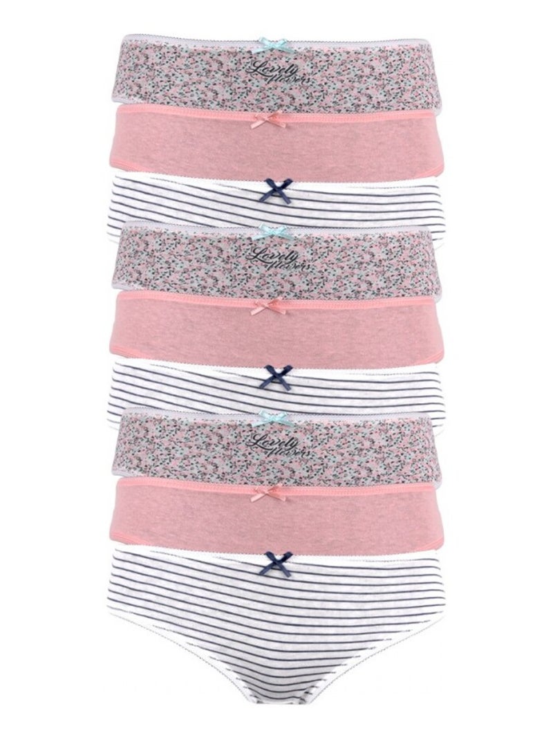 Culottes enfant fille lot de 9 Blanc Rose Gris - Kiabi