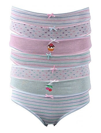 Culottes enfant fille multicolores lot de 7