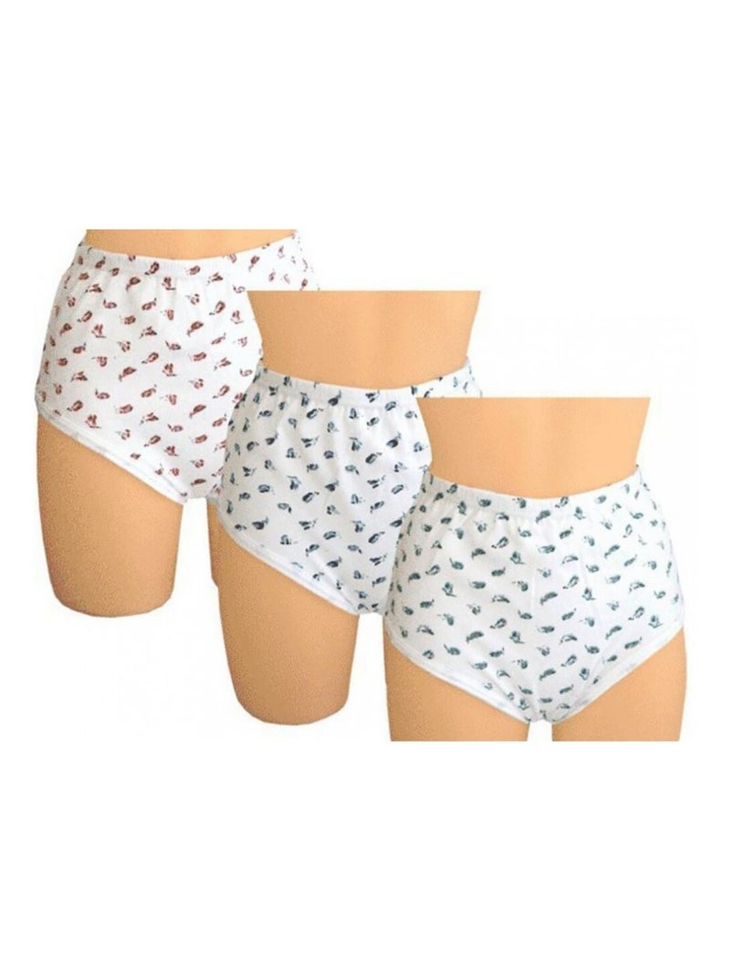 Culottes Femme Confort Maitien en Coton Qualité supérieure - Pack de 3 Blanc Multicolore - Kiabi