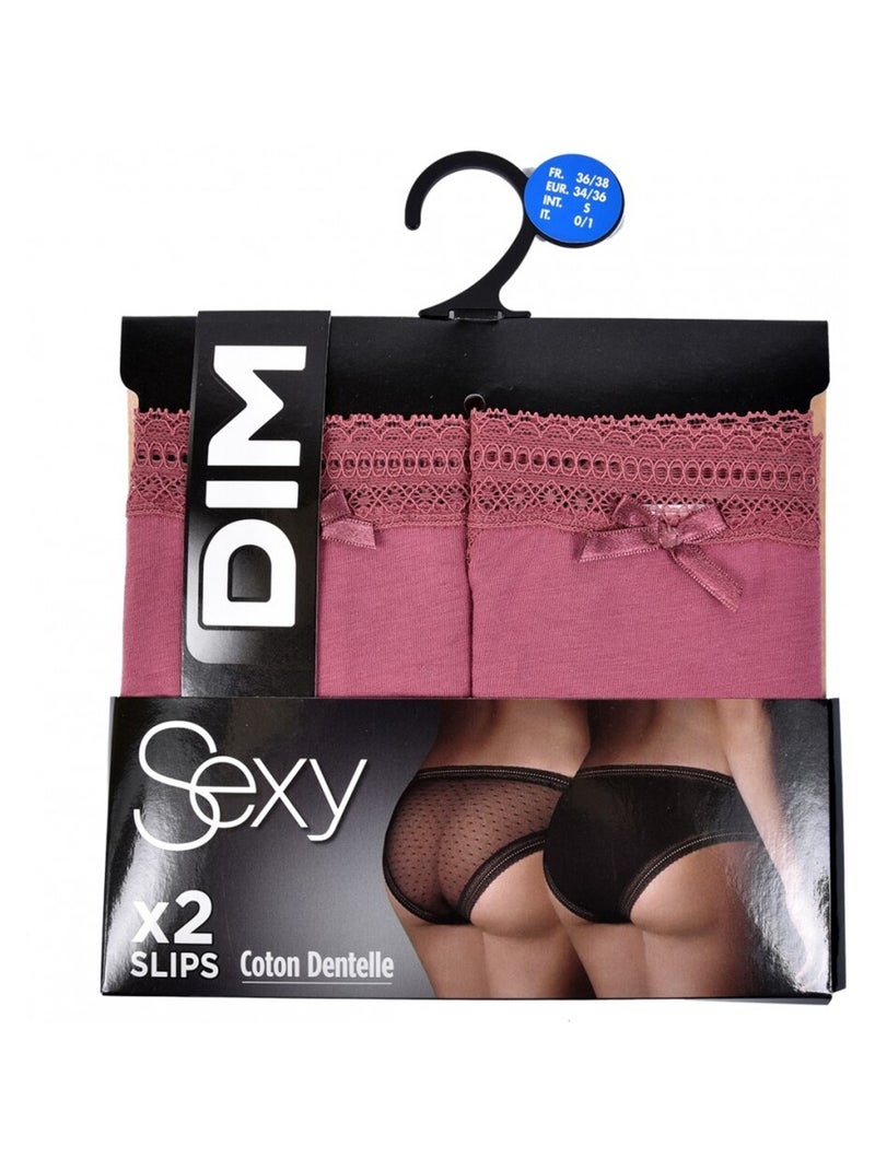 Culottes Femme DIM Confort Qualité supérieure - Pack de 2 Bordeaux - Kiabi