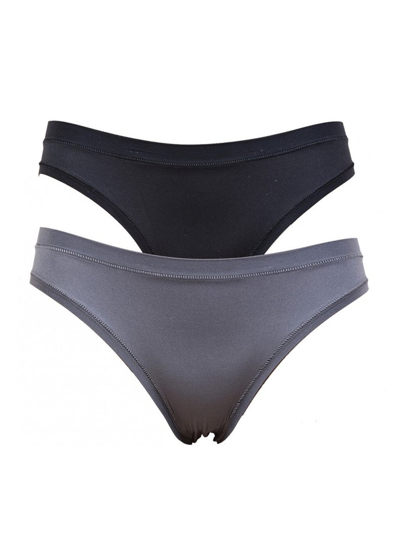 Culottes Femme DIM Confort Qualité supérieure - Pack de 2 Noir Gris - Kiabi
