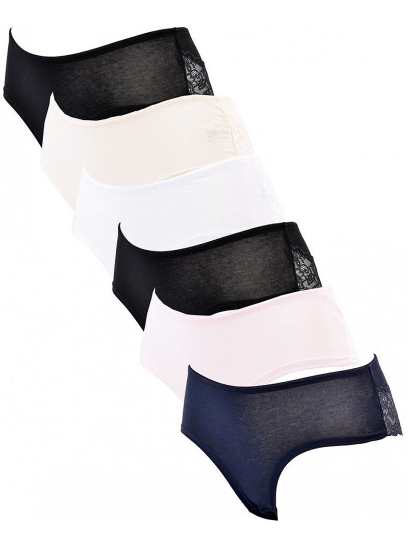 Culottes Femme INFINITIF - Pack de 6 Noir Multicolore Noir - Kiabi