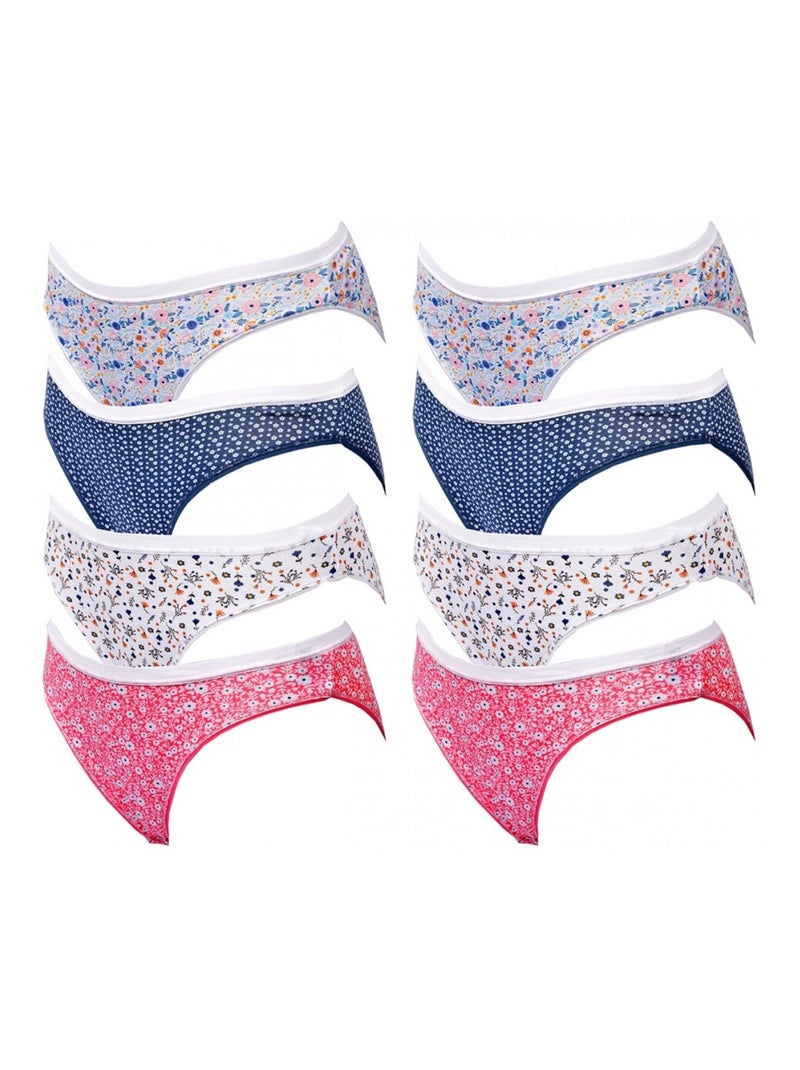 Culottes Femme INFINITIF - Pack de 8 Blanc Rose Bleu - Kiabi