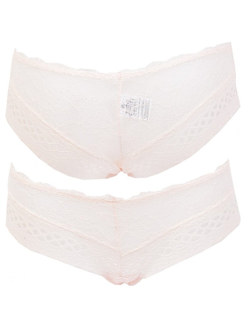 Culottes Femme INFINITIF avec Dentelle - Pack de 6 Blanc Multicolore Noir - Kiabi