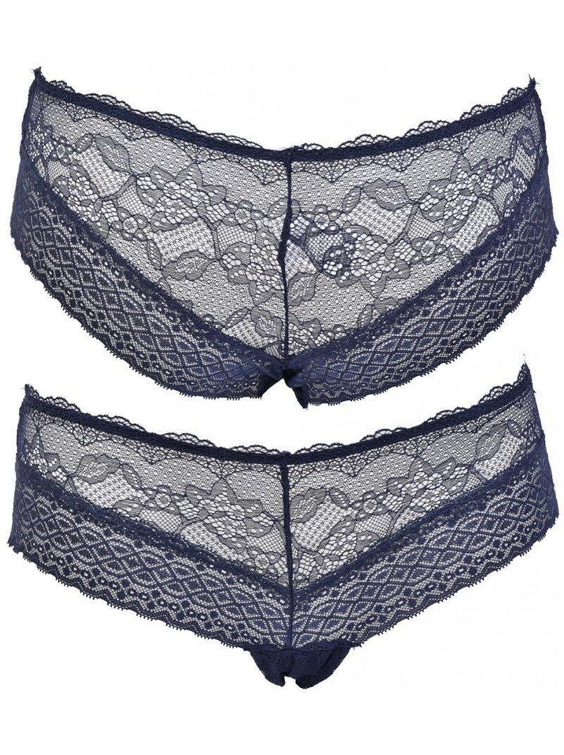 Culottes Femme INFINITIF avec Dentelle - Pack de 6 Blanc Multicolore Noir - Kiabi