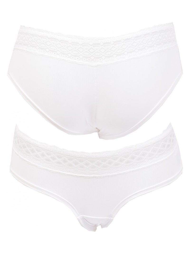 Culottes Femme INFINITIF avec Dentelle - Pack de 6 Noir Blanc Gris - Kiabi