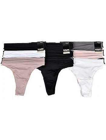 Culottes Femme INFINITIF Confort Qualité supérieure -Boxer, Shorty, String - Pack de Noirs
