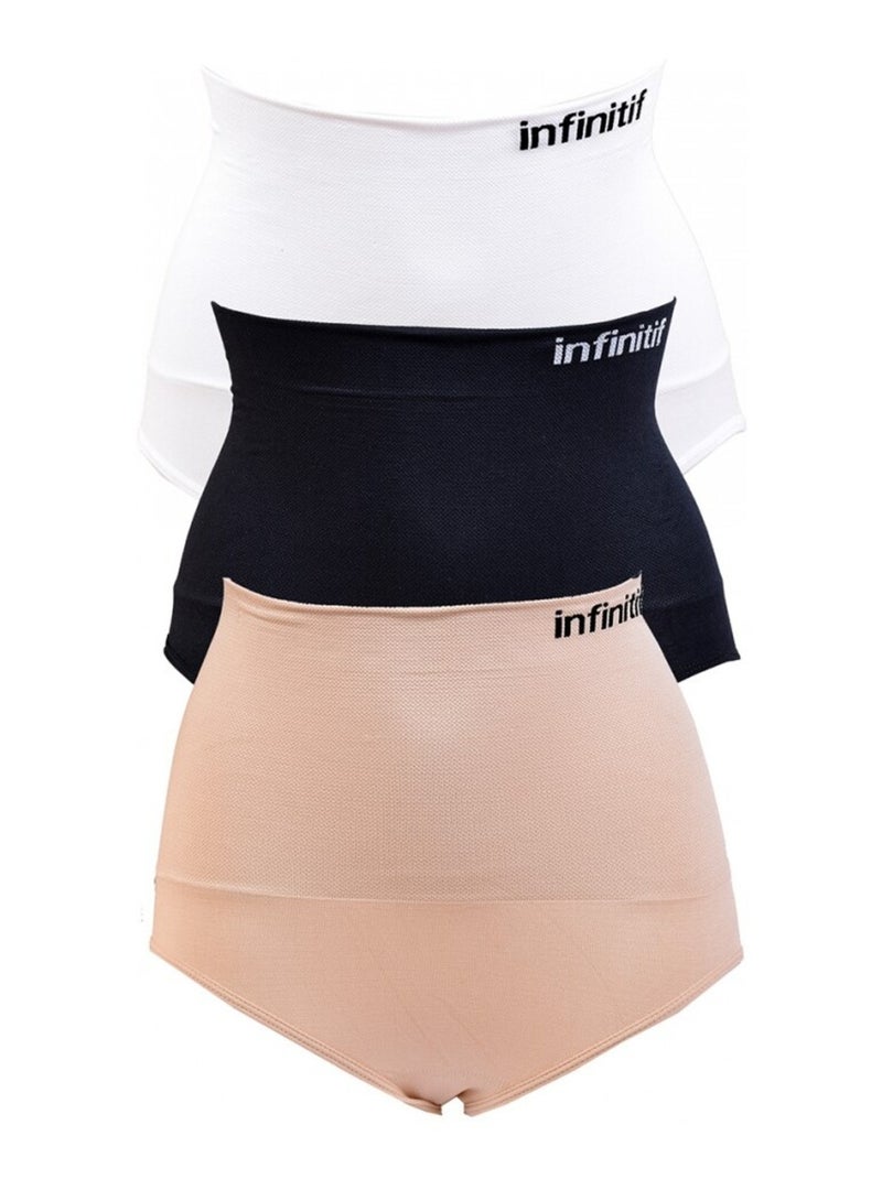 Culottes Femme INFINITIF Microfibre - Pack de 3 Blanc Beige Noir - Kiabi