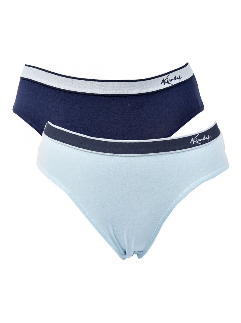 Culottes Femme KINDY - Pack de 2 Bleu Bleu marine Bleu - Kiabi