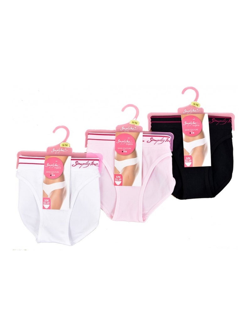 Culottes Femme SIMPLY ME - Pack de 3 Noir Blanc Gris - Kiabi