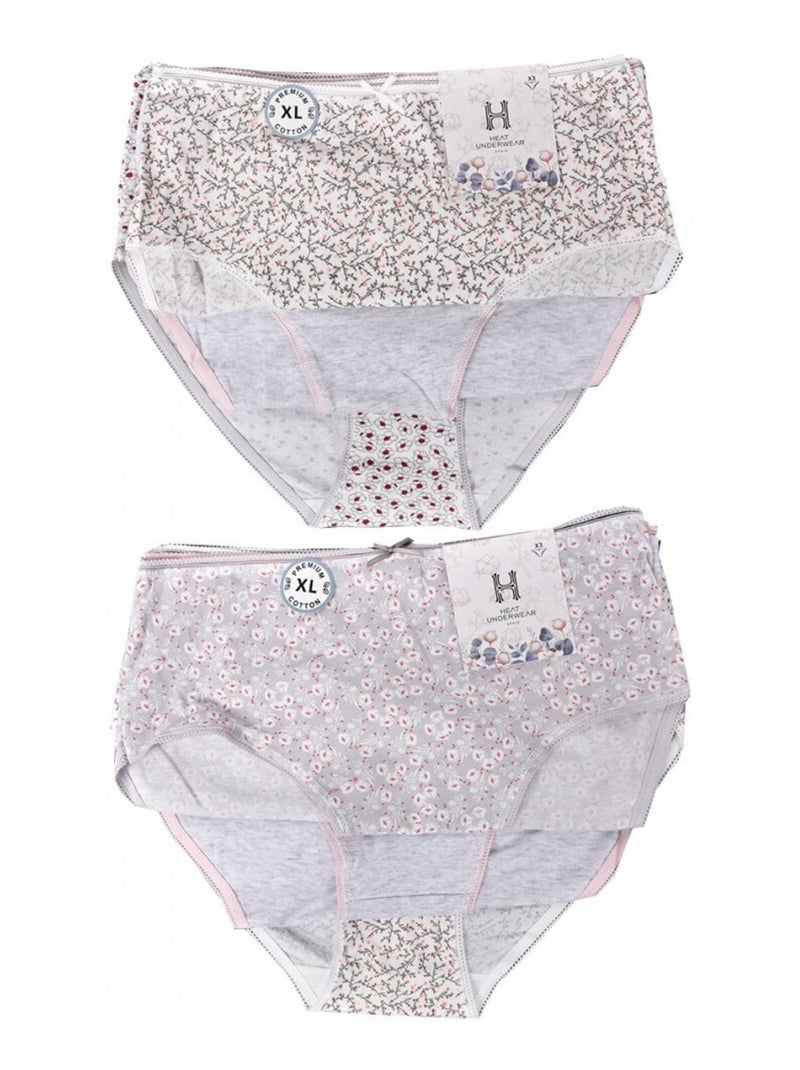Culottes Femme Ultra confort Bordure Dentelle - Pack de 6 Blanc Beige Gris - Kiabi