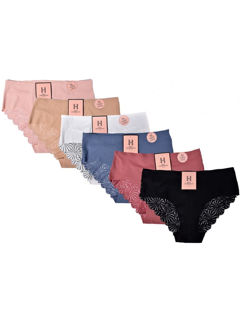 Culottes Femme Ultra confort Découpe Laser - Pack de de Multicolore - Kiabi