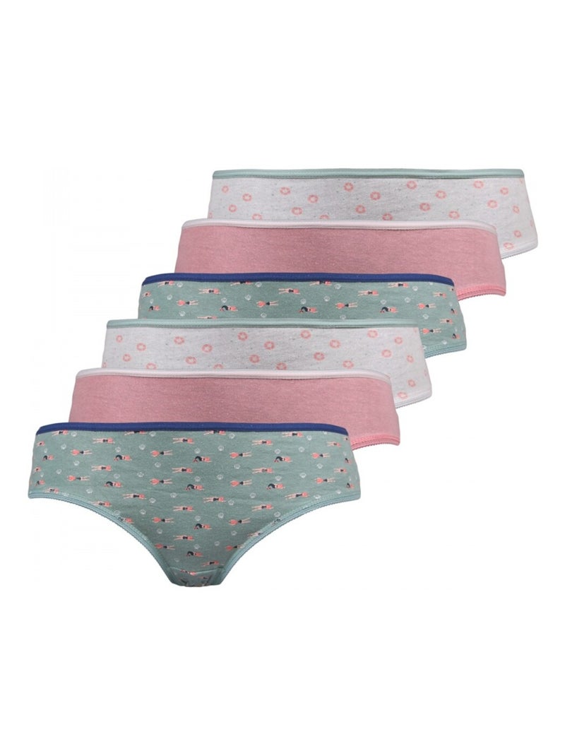 Culottes fille lot de 6 Blanc Rose Bleu - Kiabi