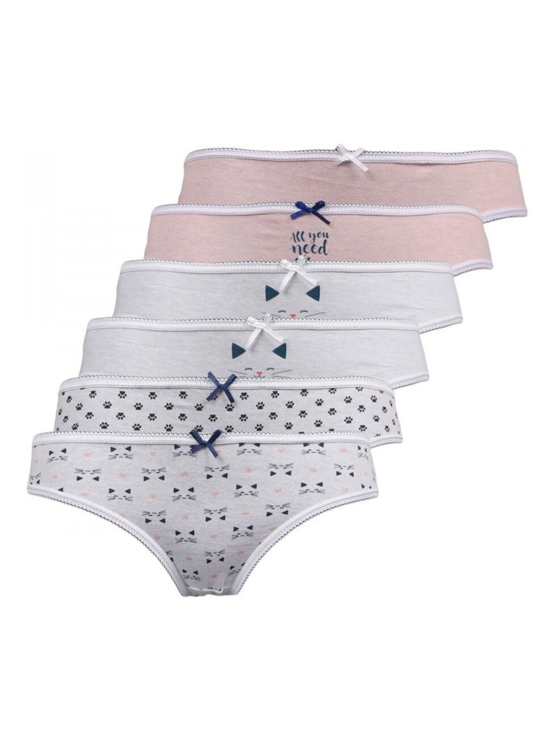 Culottes fille lot de 6 Blanc Rose - Kiabi