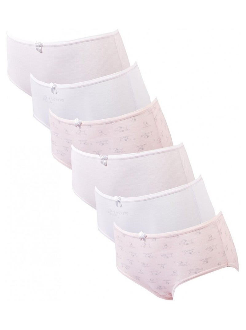 Culottes Fille TRESS - Pack de 6 Blanc Rose clair - Kiabi