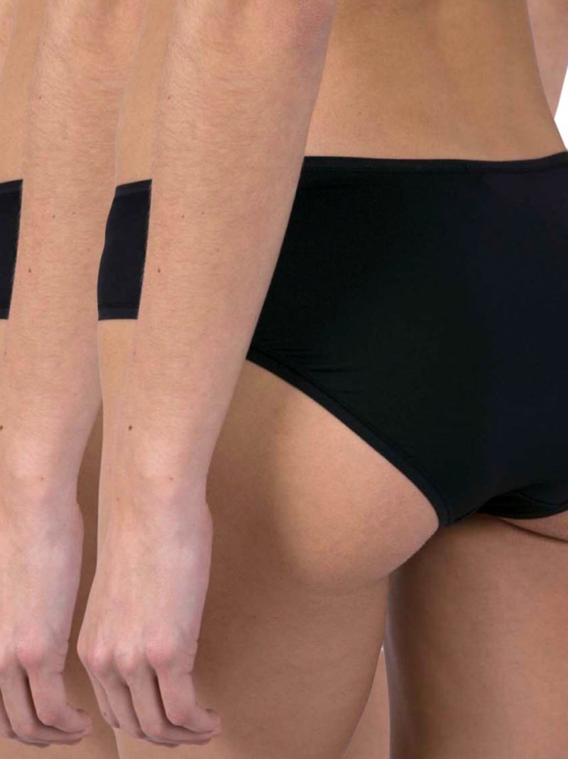 Culottes Haute microfibre Lot de 3 Noir - Kiabi