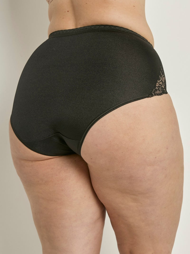 Culottes hautes couvrantes en dentelle - Afibel Noir - Kiabi
