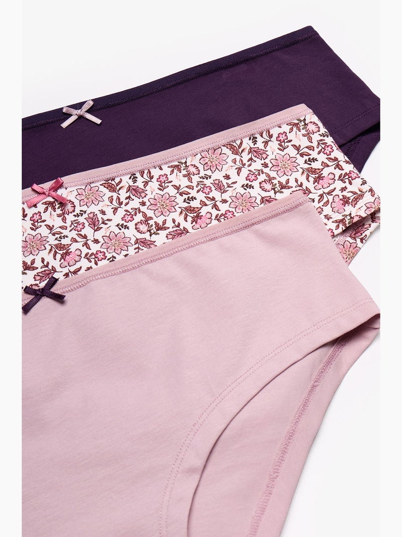 Culottes hipster 3 pièces paisley penti Violet/Rose - Kiabi