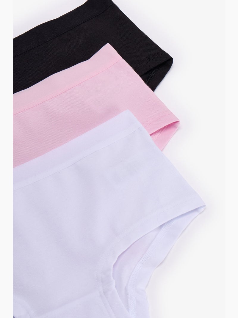 Culottes hipster basiques, lot de 3 penti Noir Rose Blanc - Kiabi
