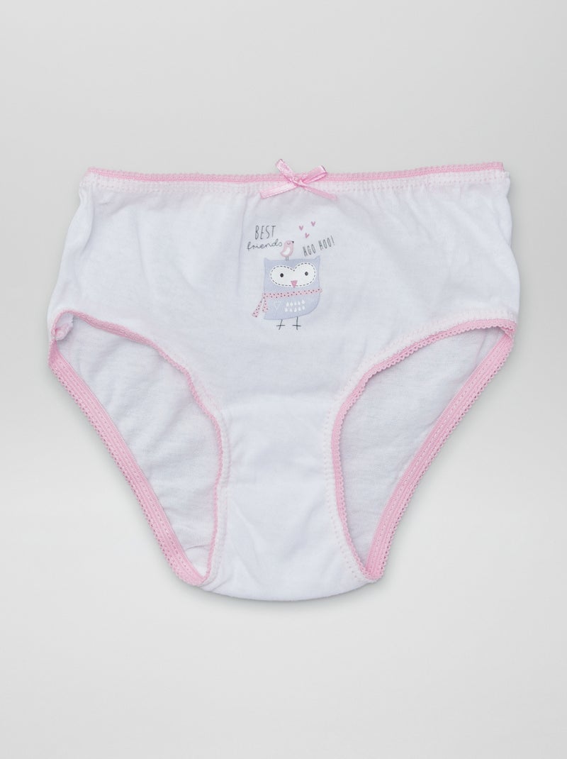 Culottes imprimées en coton - lot de 3 Violet - Kiabi