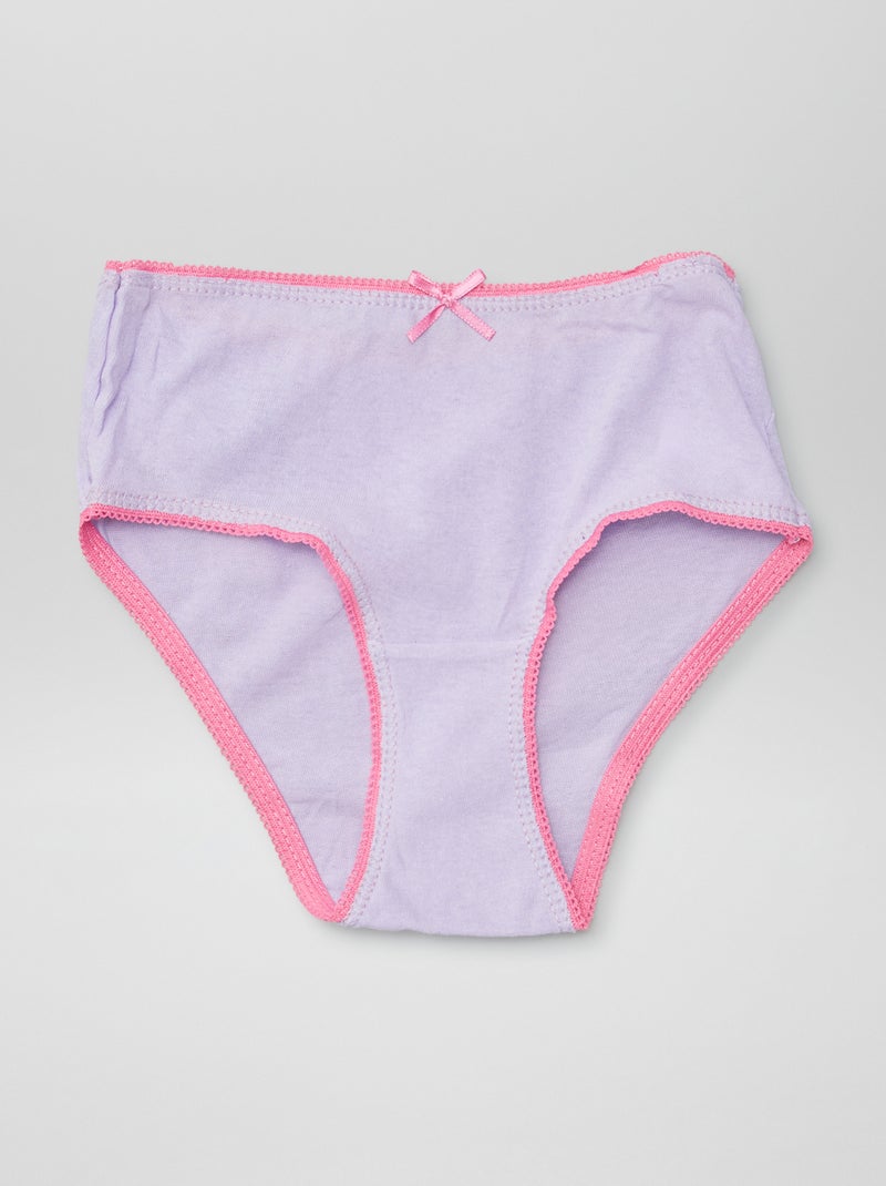 Culottes imprimées en coton - lot de 3 Violet - Kiabi