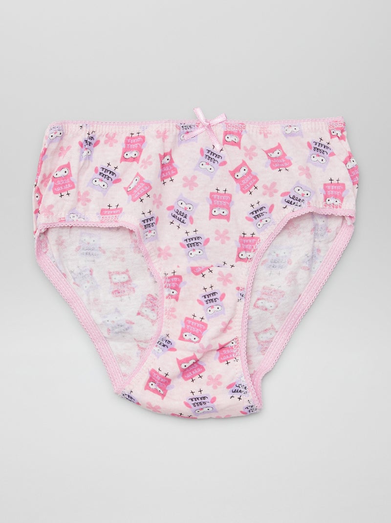 Culottes imprimées en coton - lot de 3 Violet - Kiabi