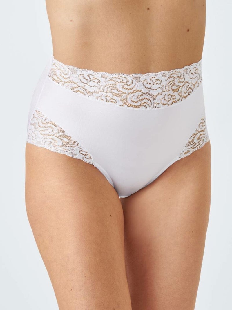 Culottes maxi couvrantes ceinture dentelle Blanc - Kiabi
