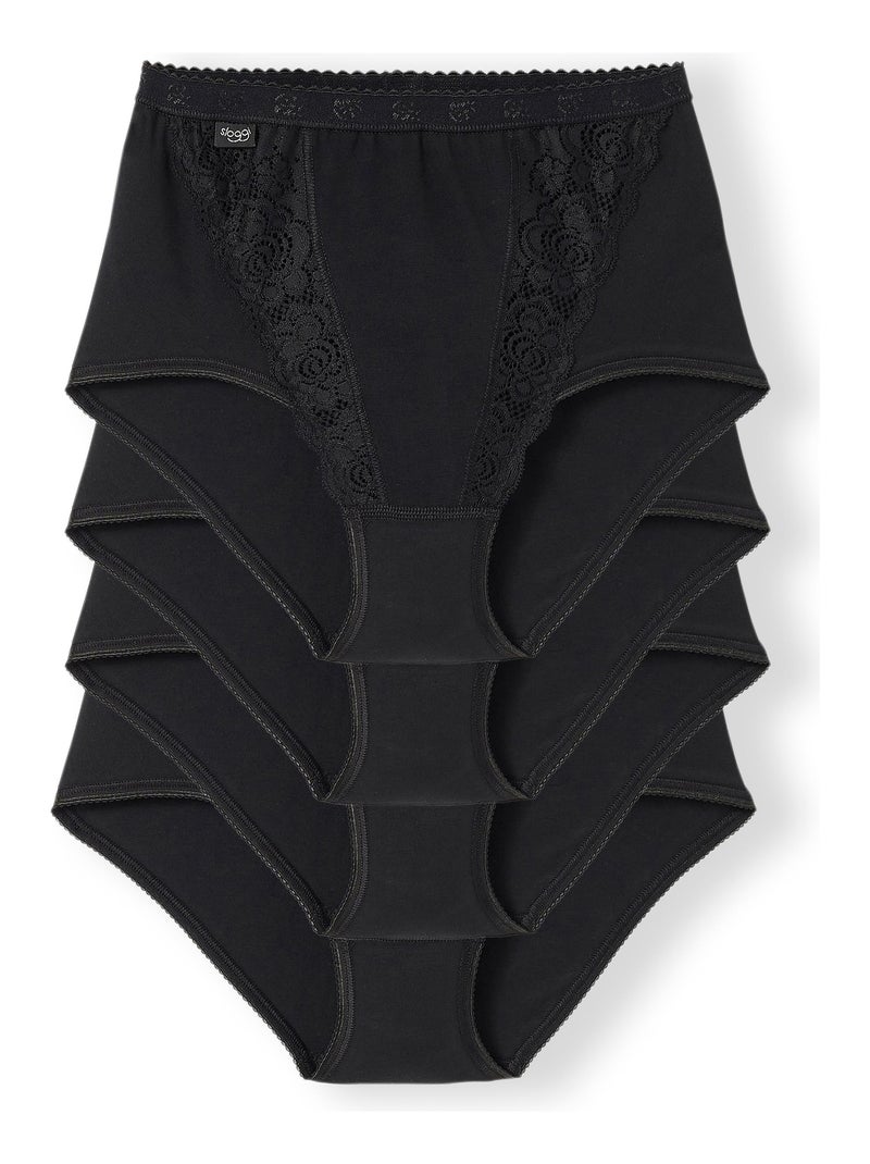 Culottes maxi sloggi® chic, 3 achetées + 1 gratuite. - Damart Noir - Kiabi