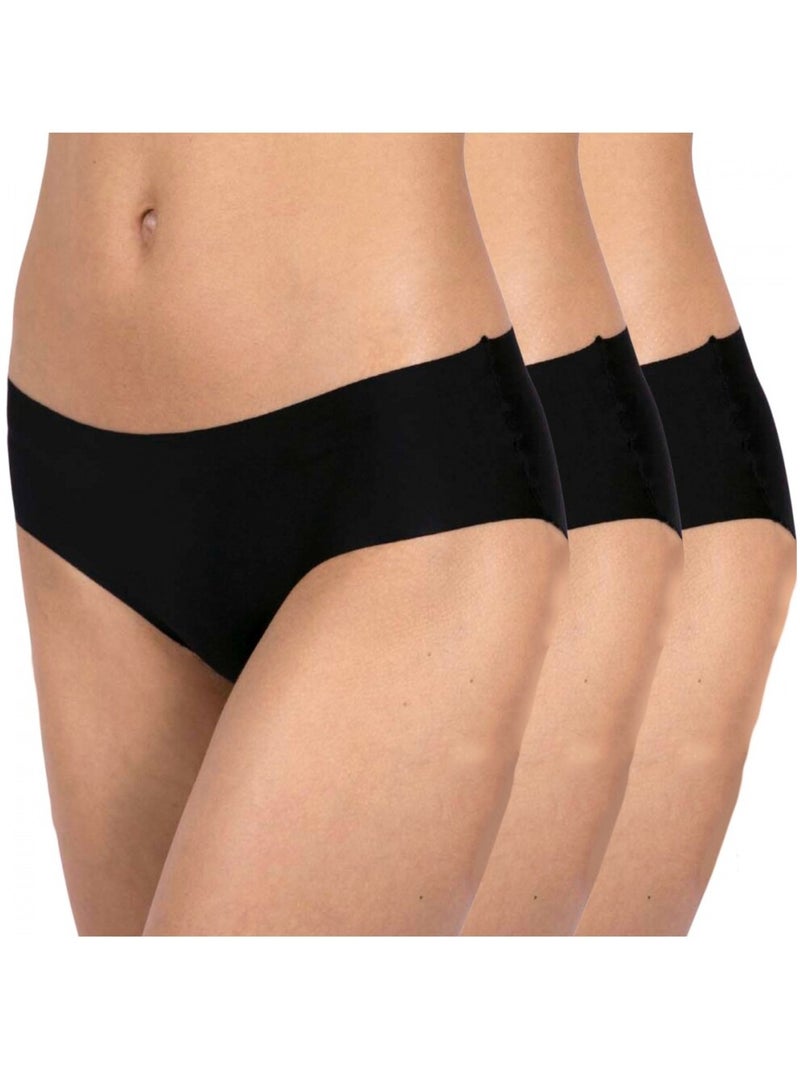 Culottes microfibre Lot de 3 Femme Noir - Kiabi