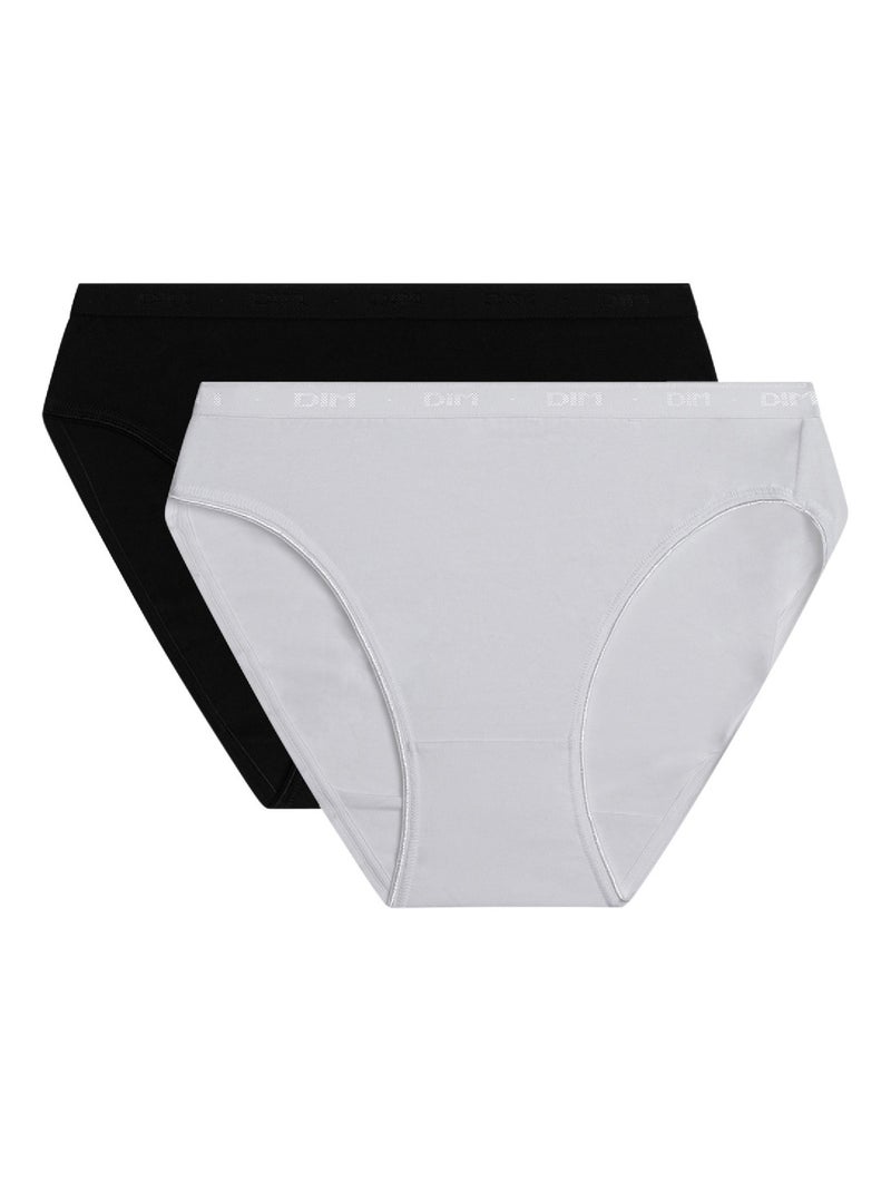 Culottes midi biologique COTON PLUS, lot de 2 Noir - Kiabi