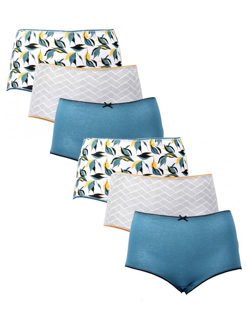 Culottes pour femme MAXI TWINDAY fantaisies - Pack de 6 Blanc Vert Gris - Kiabi