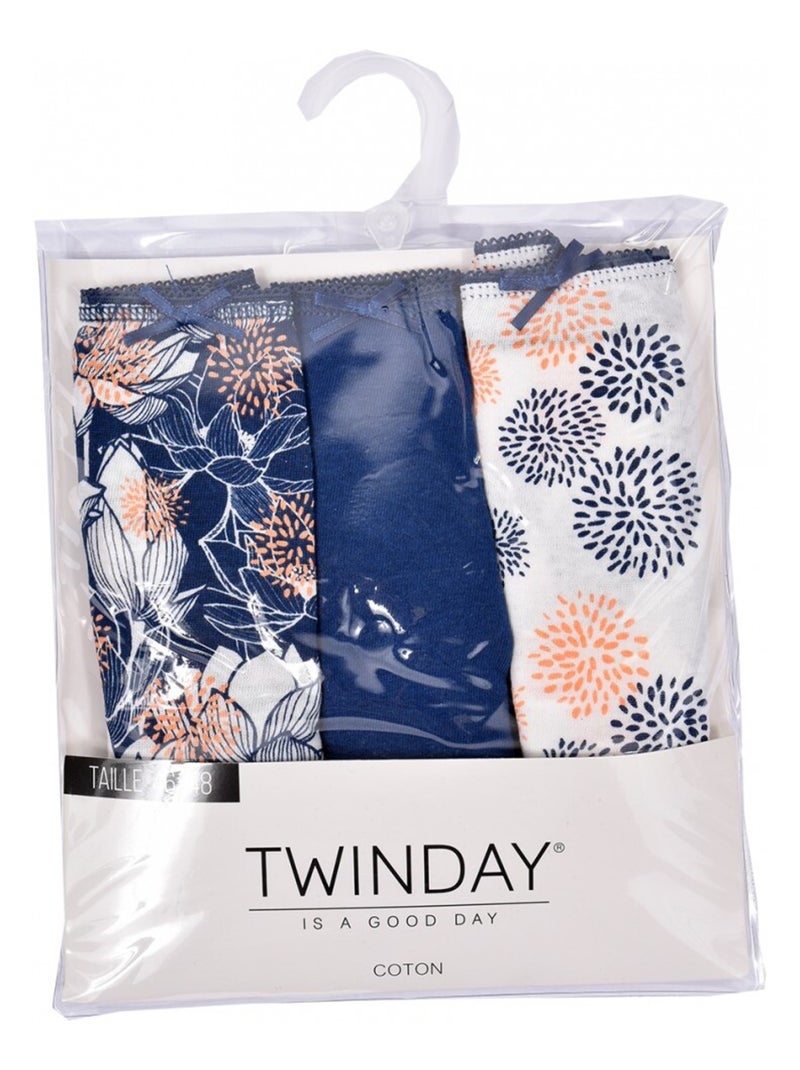 Culottes pour femme MAXI TWINDAY fantaisies - Pack de 6 Bleu Bleu Blanc - Kiabi