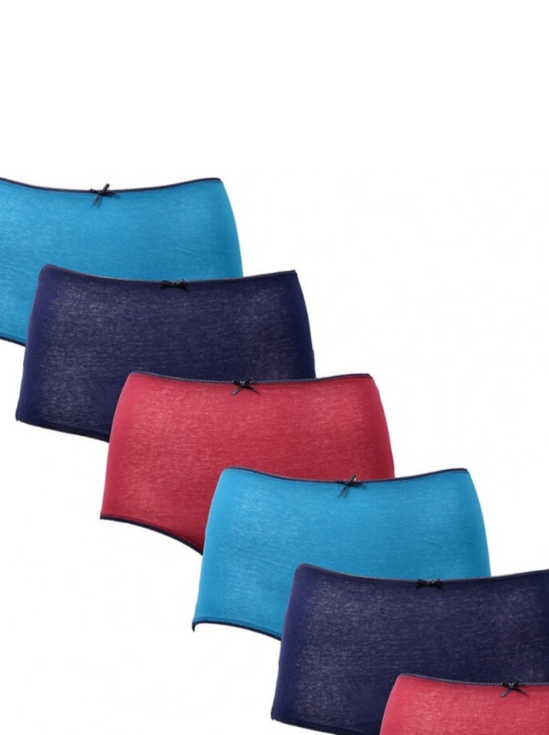 Culottes pour femme MAXI TWINDAY fantaisies - Pack de 6 Bleu Bordeaux Bleu - Kiabi