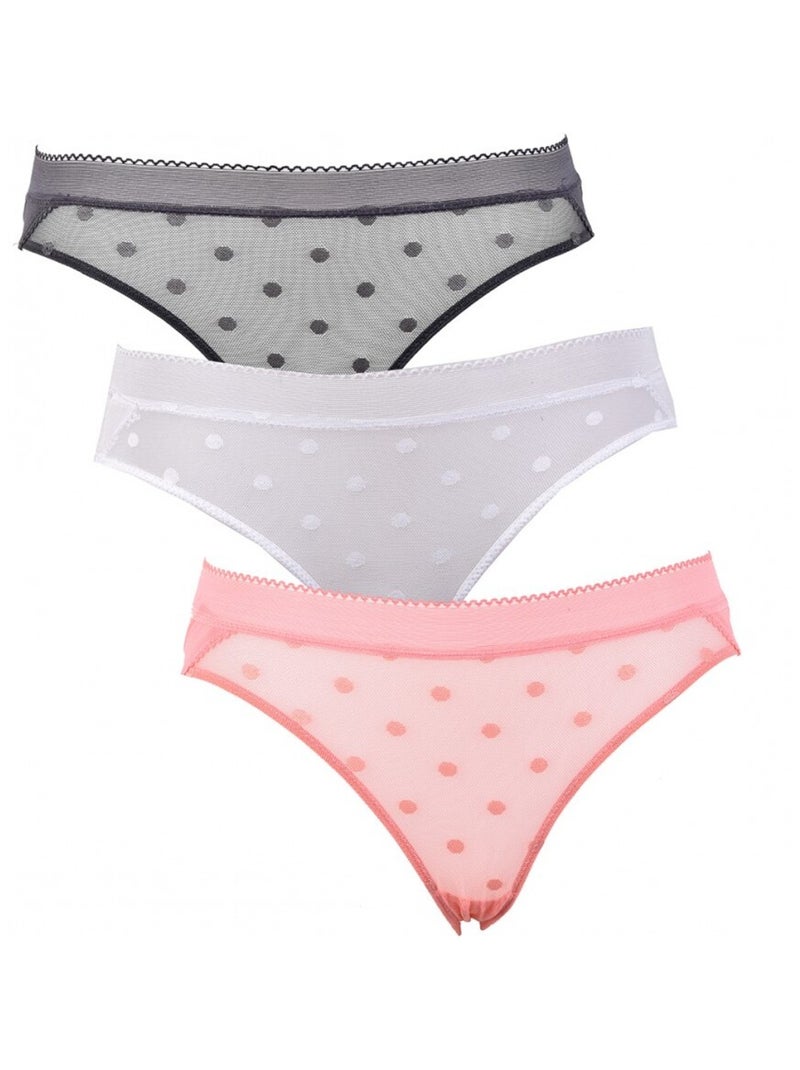 Culottes pour femme TWINDAY  - Pack de 3 Gris Rose Blanc - Kiabi