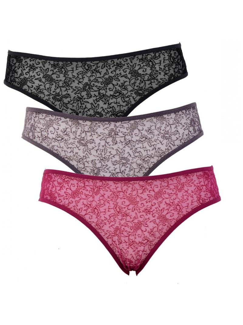 Culottes pour femme TWINDAY  - Pack de 3 Noir Bordeaux Gris - Kiabi