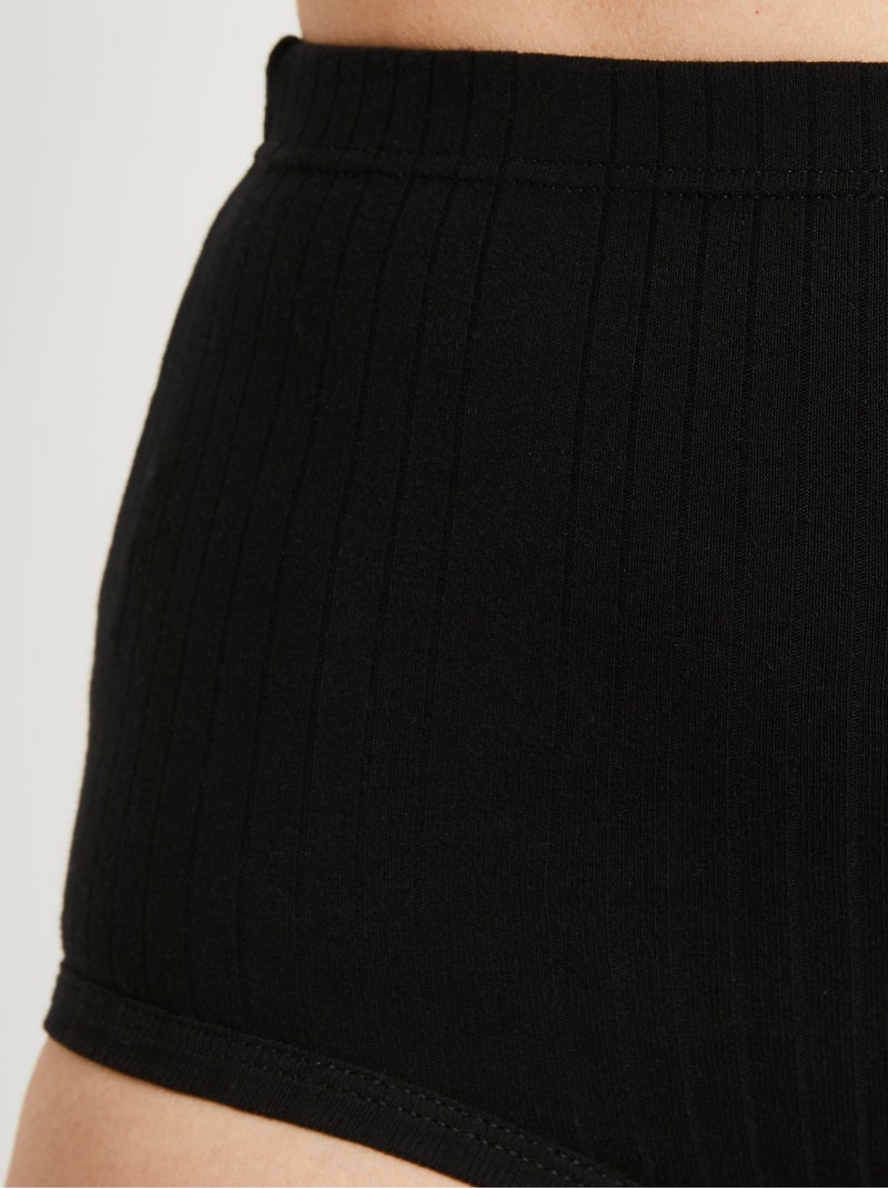 Culottes taille haute côtelée - lot de 2 - Afibel Noir - Kiabi