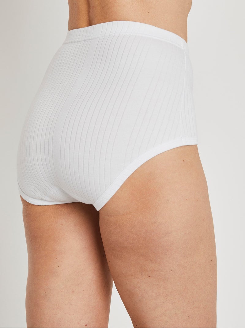 Culottes taille haute côtelée - lot de 2 Blanc - Kiabi