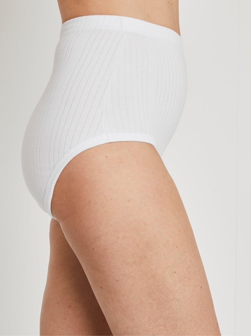Culottes taille haute côtelée - lot de 2 Blanc - Kiabi