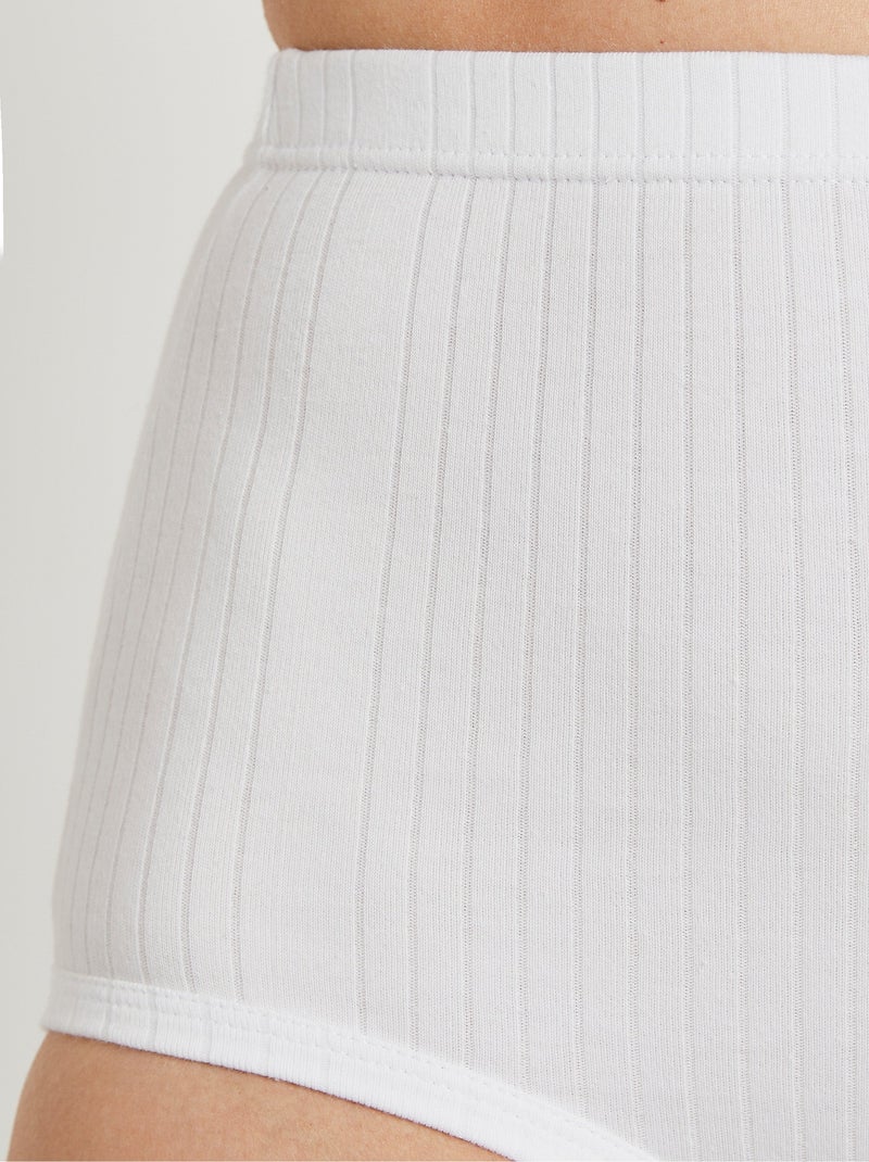 Culottes taille haute côtelée - lot de 2 Blanc - Kiabi