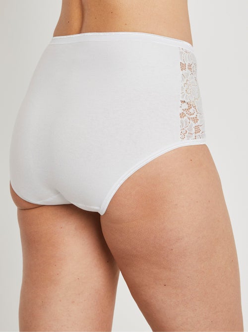 Culottes taille haute dentelle - lot de 2 - Afibel - Kiabi