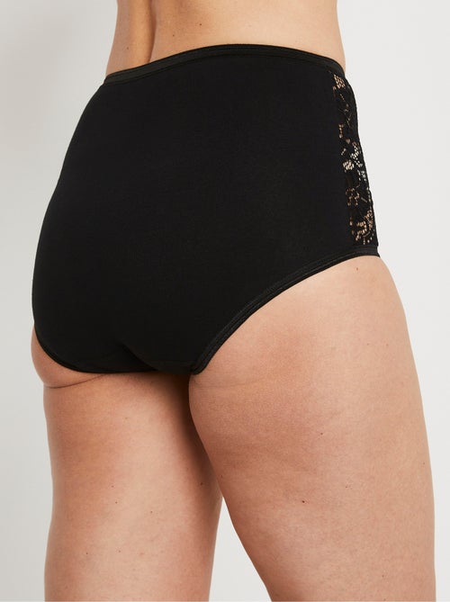 Culottes taille haute dentelle - lot de 2 - Afibel - Kiabi
