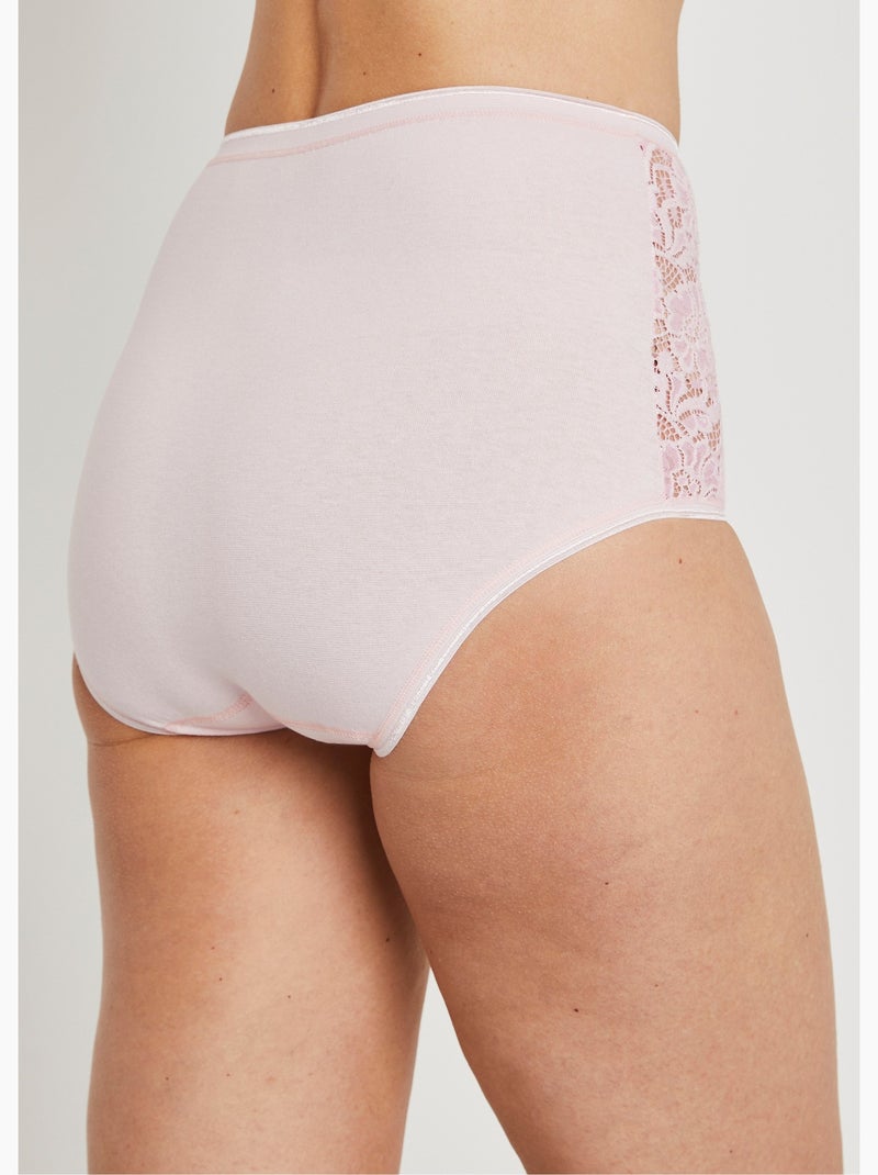 Culottes taille haute dentelle - lot de 2 - Afibel Rose lotus - Kiabi